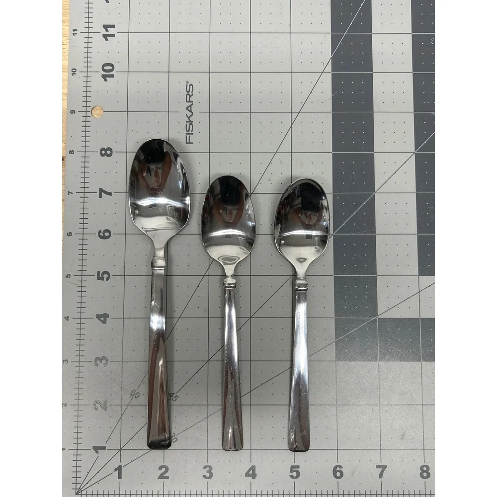 Oneida Silver Attalia Stainless‎ Spoon Lot of 3 Glossy Tablespoon Teaspoons